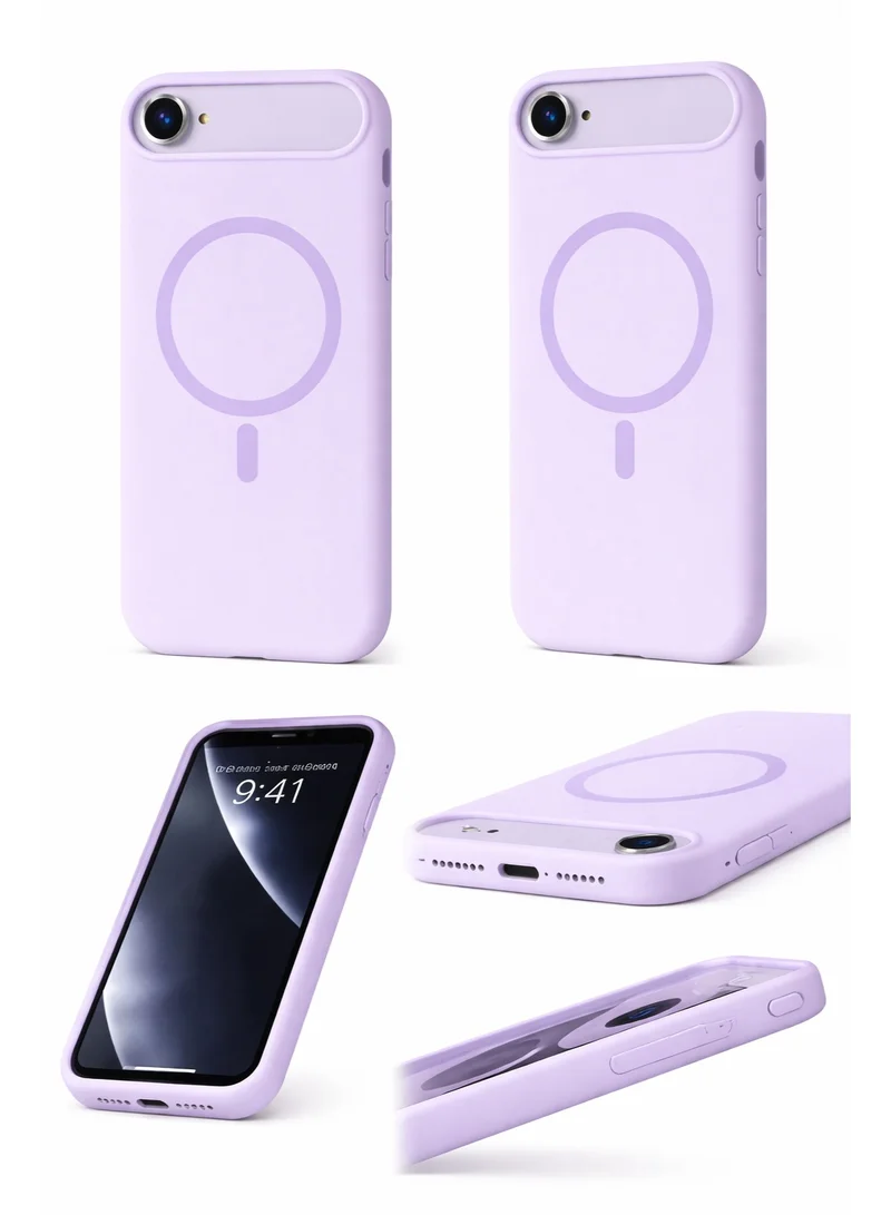 Mobcos Mobcos iPhone 17 Air Purple Elite Ring Premium Silicone Magnetic Wireless Charging Case for iPhone | Silky Soft Touch | Military-Grade Shockproof Protection | Strong Magnetic Compatibility | Luxury Slim Cover